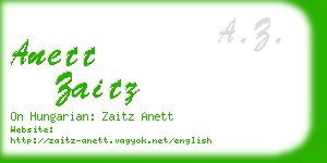 anett zaitz business card